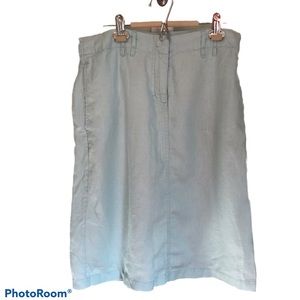 H&M Light Blue 100% Linen Skirt